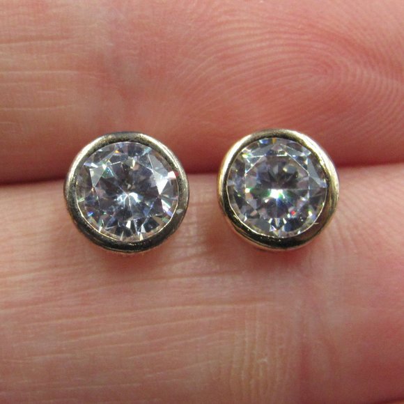 Jewelry - Sterling Rose Gold Tone Cubic Zirconia Earrings